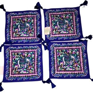 NIB Lilly Pulitzer Cup Set Of 4 Blue Grotto Fan & Matching Printed Napkin Set